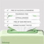 BEBESUP- Korea’s #1 Zero Harsh Chemicals Baby Wipes- Water Based Hypoallergenic Unscented Extra-Thick Organic baby wipes for sensitive skin Zero skin irritants Flip-Top (1 Pack)
