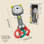 Baby Music Rattle, Teething Toys for Infants 6-12-18 Months Toddlers, Light-Up & Chew Sensory Toys for Baby Boy Girl Gifts (Grizzlies)