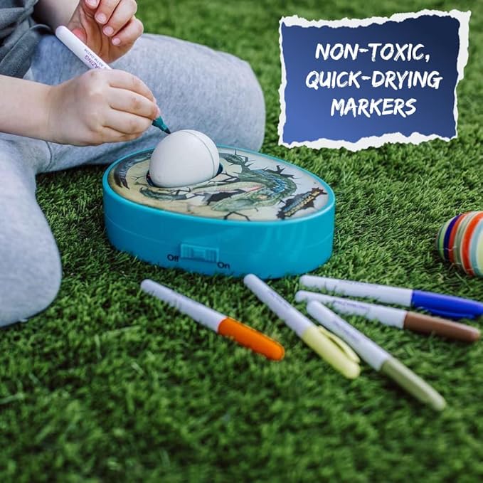 The Eggmazing Egg Decorator The DinoMazing Dinosaur Egg Refill - for The DinoMazing Egg Decorating Spinner by EggMazing - Egg with Mystery Dinosaur and Non-Toxic Slime - 6 Eggs