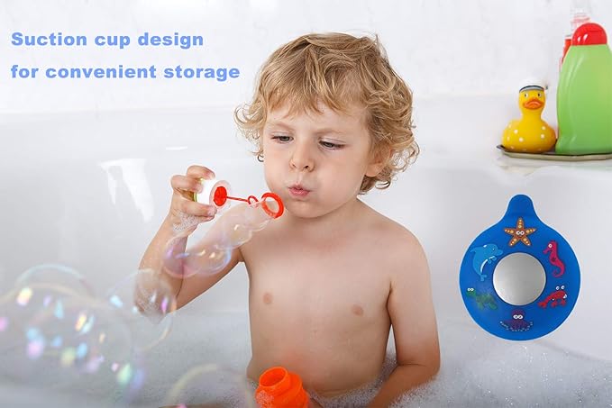 Bathtub Drain Stopper, Silicone Tub Stopper Plug, Universal Bath Drain Cover, Kids Tots Babies Gift (Blue Seahorse)