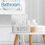 4 Pack Baby Wipes Dispenser Refillable Wipe Holder with Lid Toilet Wipes Container for Bathroom Tissue Paper Storage Box for Home Office (White)