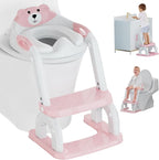Potty Training Seat with Step Stool Ladder, Potty Training Toilet Seat with Soft Seat Splash Guard, Adjustable Height, 2 in 1 Potty Seats for Toddlers Kids Boys Girls