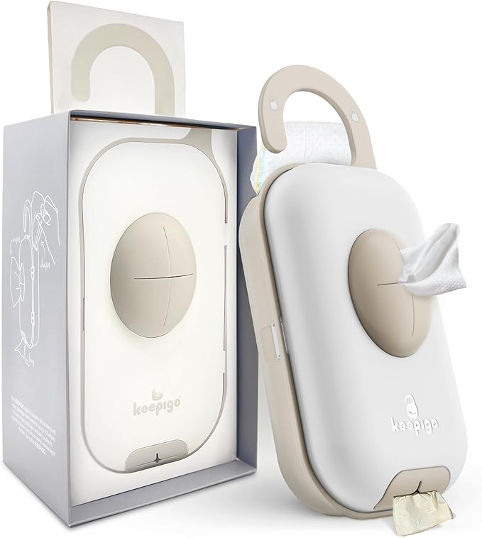 Diaper Bag Wipe Dispenser | 3-in-1 Portable Diaper Caddy Organizer, Baby Wipe Holder with Disposable Bags | Baby Essentials for Newborns, Toddlers, Travel & Baby Shower Gifts