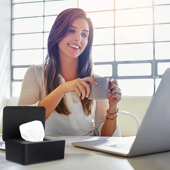 NOVWANG Baby Wipes Dispenser 3 Pack Wipe Holder with Lids, Keeps Wipes Fresh, Refillable Wipes Container with Sealing Design, Bathroom Tissues Wipes Case Box