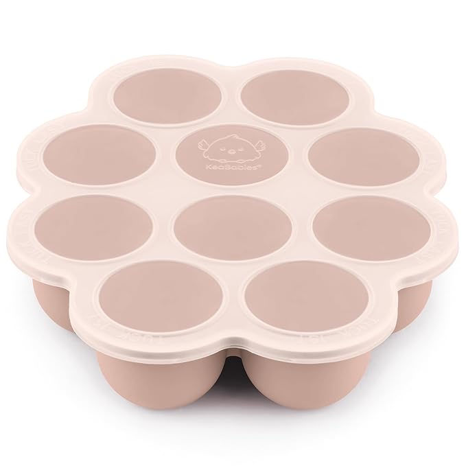 KeaBabies Silicone Food Freezer Trays with Lid, 2oz x 10 Pods Baby Food Storage Containers, Easy Puree Meal Prep, Breast Milk Silicone Freezer Molds, Dishwasher,Microwave Safe,BPA-Free Tray(Dusk)
