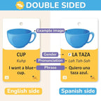 500+ Spanish Vocabulary Flash Cards for Adults & Kids Ages 15+ - Verb Conjugation, Nouns, Adjectives & Phrases to Learn Spanish for Adult Beginners Flashcards