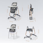 6 in 1 Convertible High Chairs for Babies and Toddlers,Portable High Chair with Dishwasher Tray and 4 Wheel,Booster Seat for Dining Table,Foldable Toddle and Baby Feeding Highchair (Gold-Grey)