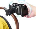 Baby Stroller Cup Holder with Phone Holder, 3-in-1 Bottle Holder, 360 Removable Degrees Rotation Drink Holder for Wheelchair, Stroller, Bike, Walker, Scooter, Bicycle, Uppababy, Nuna, Bugaboo, Doona.