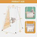 Baby Jumper with Toddler Swing, Baby Jumpers and Bouncers,Indoor Outdoor Toddler Swing Set (White)