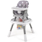 KOTEK 16 in 1 Convertible High Chair, Baby Highchair & Activity Center with Toys, Booster Seat, Building Block Table, Toddler Chair with 5-Point Harness, Removable Tray & Cushion (Gray)