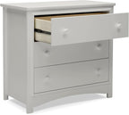 Delta Children Perry 3 Drawer Dresser with Changing Top and Interlocking Drawers, Moonstruck Grey