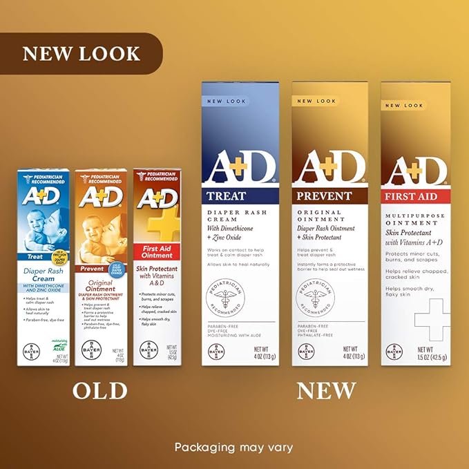 A+D First Aid Ointment, Multipurpose Dry Skin Moisturizer and Skin Protectant, 1.5 Oz (Pack of 3)