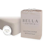 Bella Coterie Luxury Bamboo Viscose Crib Sheet | Organically Grown | Ultra Soft | Cooling for Better Sleep | Deep Pocket Fitted Sheet for Crib & Toddler Mattress | 100% Organically Grown [Dune]