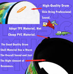 Floor Tom Drum for Kids 8-inch Percussion Instrument Music Drum with 2 Mallets and Color Maracas for Baby Children Special Christmas Birthday Toy Gift