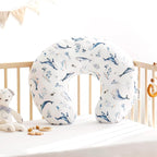 GRSSDER Reversible Nursing Pillow Cover, Ultra Soft Stretchy Minky Removable Nursing Covers Fitted for Breastfeeding Pillows Snug and Safe, Sea Fish