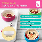 Elk and Friends Kids Porcelain Bowls| Kids/Toddler/Baby Feeding | Microwave & Dishwasher Safe | Non slip | Cereal/Soup/Snack Dishes & Dinnerware | 2 Pack