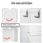 CMINGJ Cabinet Locks(12-Pack) for Babies, Kids and Toddlers Proofing Cabinet Child, Safety Locks Suitable for Cabinets, Drawer and Refrigerator with Easy Installation (9 Flat Lock+3 Right Angle Lock)