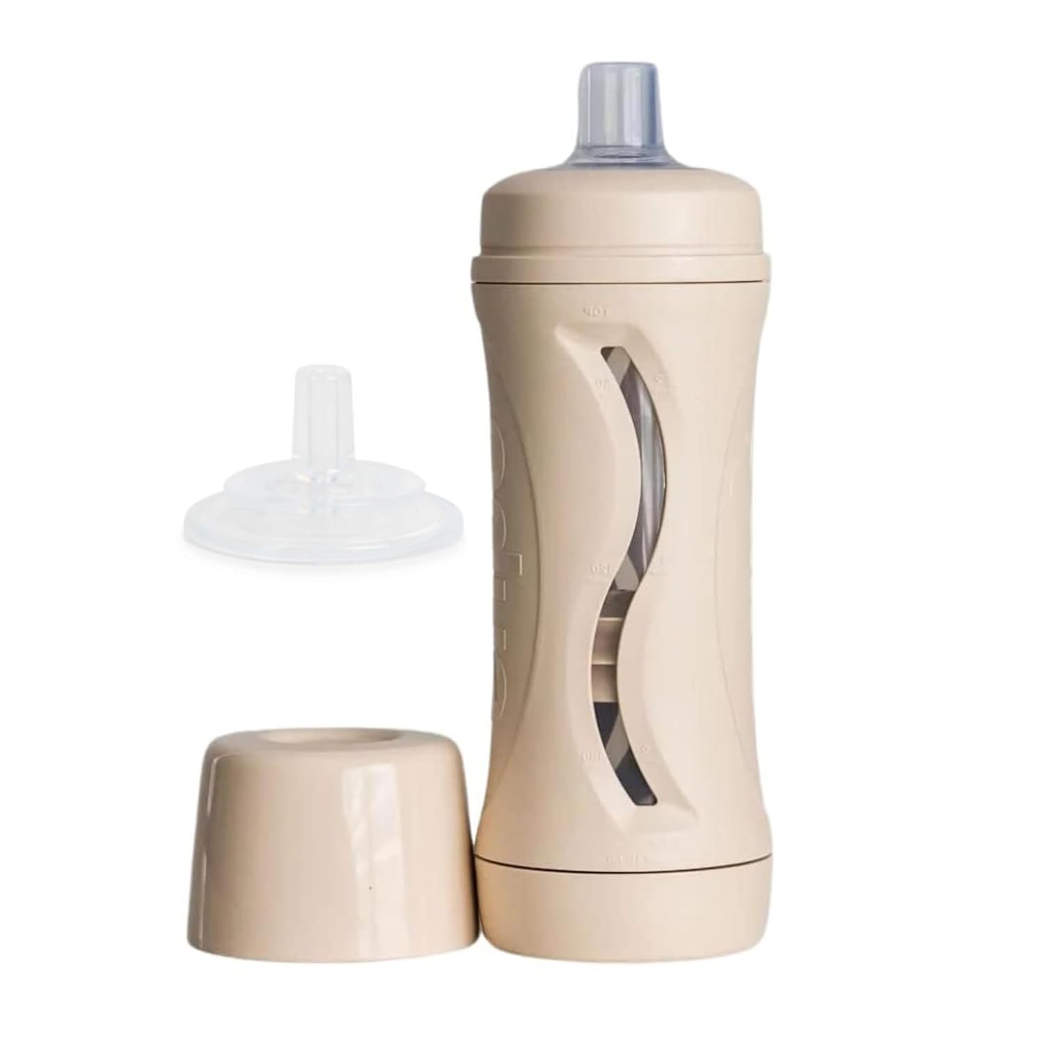 Subo Baby Food Bottle Starter Set | No Mess Baby Toddler Self Feeder | Squeeze Free Design for Purees, Smoothies, Yogurt, Oatmeal, or Thickened Liquids | Reusable Silicone Washable Cup (Oatmeal)