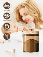 Travel Formula Dispenser, 1200ml Portable Milk Powder Container Formula Holder, Flip Top Formula Container to Go with Magnetic Spoon & Date Marker, 21OZ, 1.32LB, 600g, Brown