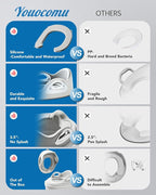 Potty Training Toilet Seat, Toddler Toilet Seat Attachment with Safety Handles, Detachable Soft Cushion, Anti-Slip Design and Splash Guard, Baby Toilet Seats for Kids, Boys and Girls (Grey)