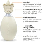 oogiebear BearPair Silicone Bulb Baby Nasal Aspirator and Ear & Nose Syringe, Safely Sucks Snot and Removes Mucus, Cleanable and Reusable, Grey