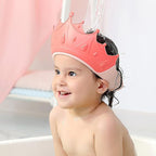 2PCS Baby Shower Cap Adjustable Crown Shape Baby Hair Washing Shield Waterproof Lightweight Plastic Bath Visor for Toddlers