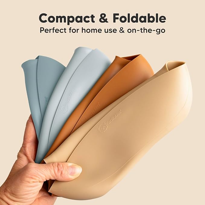 KeaBabies 2-Pack Silicone Baby Bibs for Eating - Sturdy Food-Grade Silicone Bibs for Babies Girl, Boy, Large Food Catcher, Clean & Put On Easily, Waterproof Toddler Feeding Essentials (Alps)