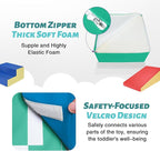 6-Piece Soft PU Leather Toddlers Climbing Toys, Indoor Climb and Crawl Activity Play Set, Foam Play Gym Climbing Structures for Toddlers 3, Baby Foam Blocks for Toddler