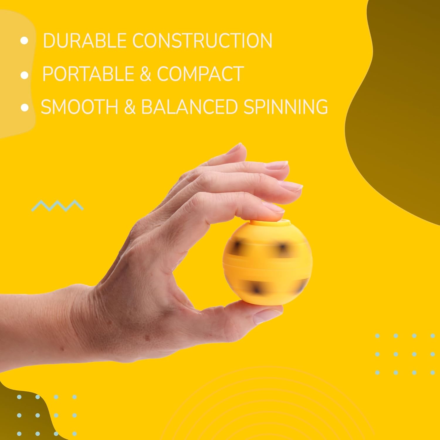 Entervending Fidget Spinners - 2 Inch Stress Balls - 12 Pcs Soccer Party Favors - Yellow Mini Fidget Spinners - Classroom Prizes - Fidget Spinners for Kids - Easter Basket Stuffers