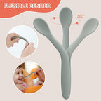 6-Piece Silicone Baby Feeding Spoons for First Stage Infant, Soft-Tip Easy on Gums I Training Spoon Self | Baby Utensils Feeding Supplies, Toddler Spoons Dishwasher Safe & Boil-Proof