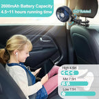 HomeLifairy Portable Stroller Fan, USB or Rechargeable Battery Operated with 3 Speeds and 360°Rotate, Cooling Clip On for Baby Crib Travel Car Seat Black