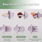 Haakaa Astronaut Beginner Silicone Cutlery Set – Toddler Spoons Self Feeding 6+Months, Baby Led Weaning Supplies, Easy Grip Toddler Utensils, Baby Feeding Essentials