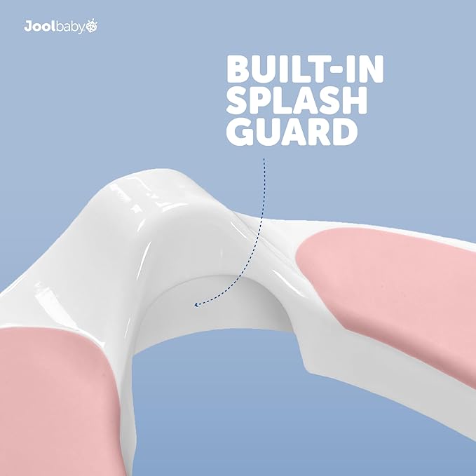 Jool Baby Potty Training Seat for Boys and Girls With Handles, Fits Round & Oval Toilets, Non-Slip with Splash Guard, Includes Free Storage Hook (Pink)