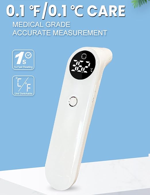 3-in-1 Baby Thermometer for Forehead, Ear & Object - No Touch Digital Infrared Thermometer with LED Display, Fever Alarm Silent Mode Memory Recall, Accurate Termometro for Infants Toddlers Adults