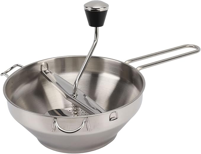 Stainless Steel Food Mill With 3 Milling Discs - Rotary Food Mill for Tomato Sauce, Applesauce, Puree, Mashed Potatoes, Jams, Baby Food