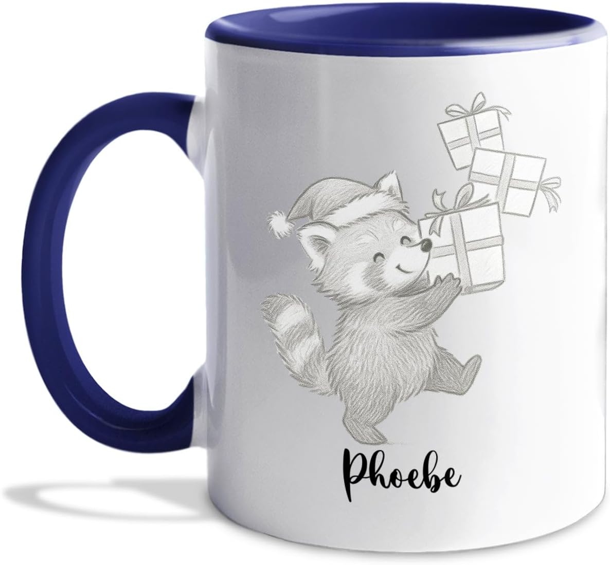Personalized Name Red Panda Lover Accent Coffee Mug, Awesome Red Panda Ceramic Coffee Cup Gift, Customized Animal Travel Mug Gift For Dad Mom Kids Birthday Thanksgiving, Cute Animal White Cup 11 15Oz