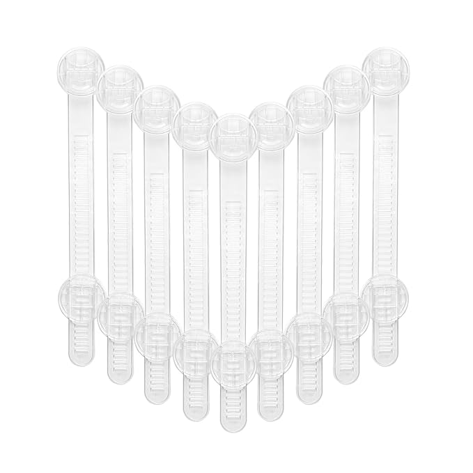 Baby Proof Cabinet Locks, Safe Quick and Easy Transparent Drawer Door Latches, Adjustable No Drilling Child Safety Cabinet Straps for Fridge, Oven, Dishwasher, Toilet Seat (L, Count, 9)