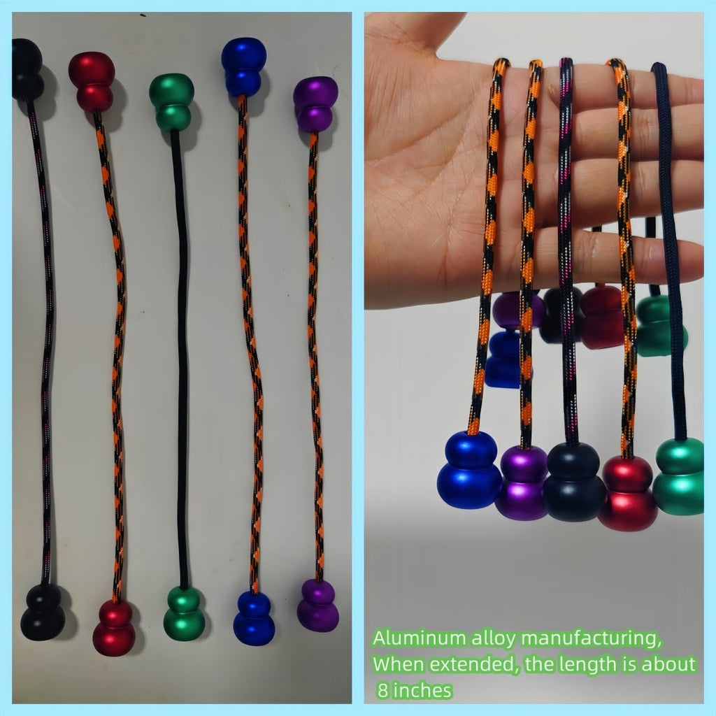 Begleri Fidget Beads, Aluminum Alloy- Practicing EDC Knuckle Finger Skill, Stress Relief Toy for Adult Relieve Anxiety Worry/with Replaceable Rope (Green)