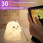 Ghost Night Light for Kids, Silicone Nursery Nightlight with 13 Interactive Sound Effects ,Halloween Decor Lamp Adjustable Dimmable Lamp with Touch Sensor Children's Christmas Gifts (white ghost)