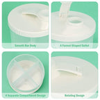 Accmor Baby Formula Dispenser On The Go, Non-Spill Rotating Four-Compartment Formula Container to Go, Milk Powder Kids Snack Container for Infant Toddler Travel Outdoor, White