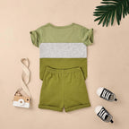 Baby Boy Clothes Toddler Boy Summer Outfits Short Sleeve Patchwork Top T-shirt & Pocket Pant Set 2 Piece 12 Months-4T