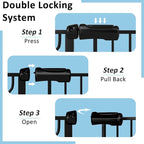 TSAYAWA Baby Gate Extra Wide Fits 29.51-85.81 inch Wide Opening - Dog Pet Gates for Doorways Stairs No Drilling Pressure Mounted - Large Child Safety Gate Indoor Outdoor Black