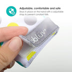 Bblüv - Glüv - Original Silicone Baby Teething Mitten with Opposable Thumb, Self Soothing Teether Toy, Includes a Storage Bag (Aqua)