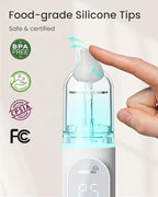 GROWNSY Nasal Aspirator for Baby, Upgraded 5 Suction Levels Baby Nose Sucker, IPX7 Waterproof Electric Nose Suction for Baby, Booger Sucker for Toddlers with Automatic Cleaning &Music &Light Functions