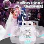Automatic Rotating Bubble Machine 12 Holes Bubble Blower Plugin or Battery Operated Portable Bubble Maker 20000+ Big Bubbles Per Minute Bubbles for Outdoor Wedding Birthday Easter Party