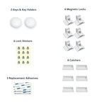 Magnetic Safety Lock Kit 6 Locks + 2 Keys, 3M Adhesive Easy Installation, Baby Proofing Magnetic Locks for Cabinets and Drawers