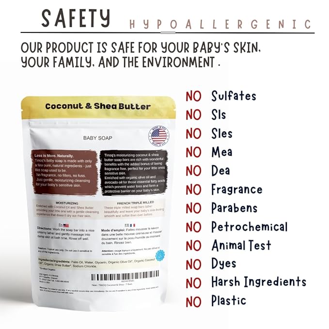 Unscented Baby Soap Bar for Sensitive Skin | Only 7 Ingredients | Gentle Face & Body Wash for Babies, Toddlers, Kids & Adults | Organic and Natural | 7 Bars - Big Value Bundle