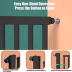55.1 Inch Tall Baby Gate Auto Close Dog Gate Adjustable 29.92" - 43" Wide Pressure Mounted Walk Through Swing Pet Gate for Doorways (Black, 29.92" - 43")