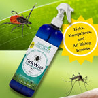 3 Moms Organics TickWise | 16oz Extra Strength, DEET- Free, Tick and Insect Repellent | Plant Based Essential Oils and All Natural Ingredients | Safe for Kids, Adults, Dogs and Horses