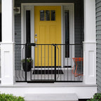 Fairy Baby Extra Wide Baby Gate 71.6-76.3 Inch Wide, Walk Through Pressure Mounted No Drill, Long and Large Tension Gate for Pet and Kids, Black